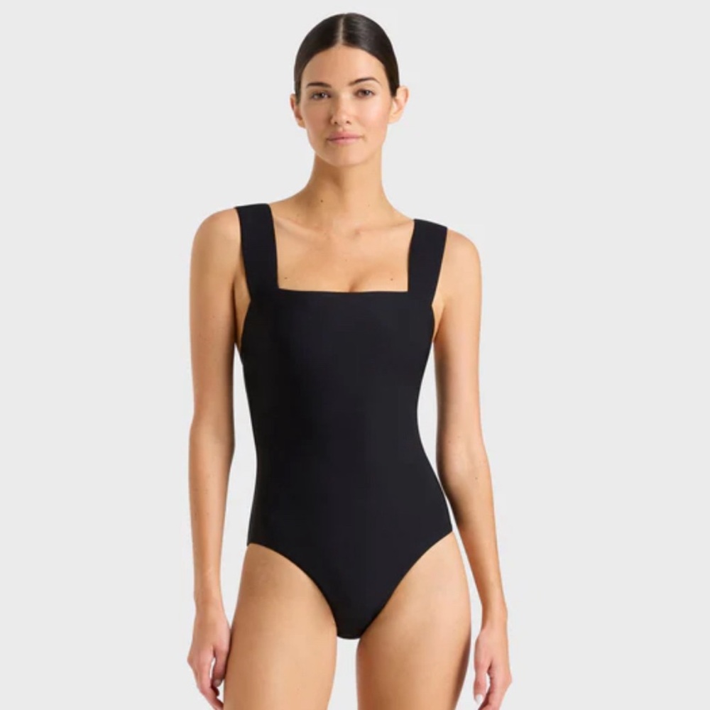 BONDI BORN Black One Piece Swimsuit with Square Neckline